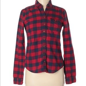 Abercrombie & Fitch Red And Navy Checkered Flannel